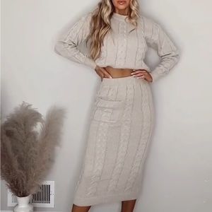 Knit sweater & skirt set